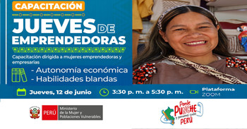 Capacitación online gratis "Jueves de Emprendedoras" del MIMP
