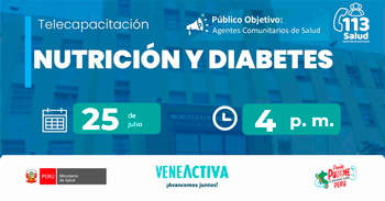  Capacitación online gratis "Nutrición y diabetes" del  MINSA