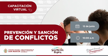 Capacitación online gratis "Prevención y Sanción de Conflictos"  de la DRTPE  de San Martín