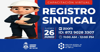 Capacitación online gratis "Registro Sindical" DRTPE del Callao