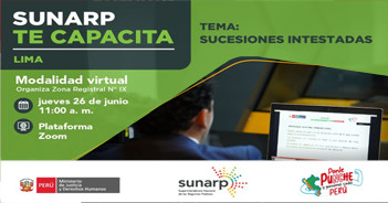 Capacitación online gratis "Sucesiones Intestadas" de la SUNARP