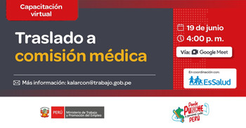  Capacitación online gratis "Traslado a comisión médica" del MTPE