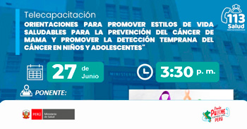 Capacitación online "Orientaciones para prevenir el cáncer de mama y en niños y adolescentes"