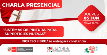 Charla presencial gratis"Sistemas de pintura para superficies nuevas" del Sencico 
