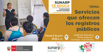Charla presencial " Servicios que ofrecen los registros públicos" de la Sunarp