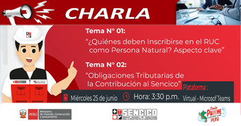  Charla "¿Quiénes deben inscribirse en el RUC como Persona Natural? - Obligaciones tributarias" 