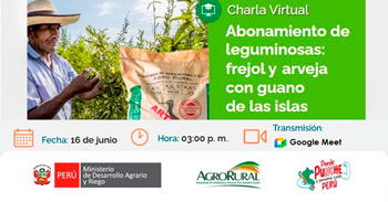 Charla online Abonamiento con guano de las islas en el cultivo de leguminosas: frejol y arverja