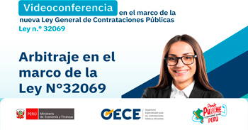Conferencia virtual gratuita "Arbitraje en el marco de la Ley N°32069" del OECE