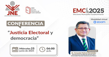 Conferencia online "Justicia electoral y democracia" del JNE