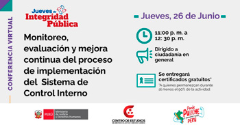 Conferencia online "Monitoreo, evaluación y mejora del proceso de implementación del SCI" del MINJUSDH