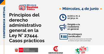 Conferencia online "Principios del derecho administrativo general en la Ley N° 27444. Casos prácticos"