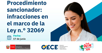 Conferencia online "Procedimiento sancionador: infracciones en el marco de la Ley n.° 32069" del OECE