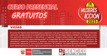  Curso presencial gratis "Vigías" del Sencico 