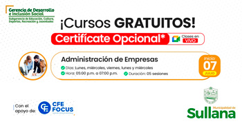  Curso online gratis "Administración de Empresas" de la Municipalidad Provincial de Sullana