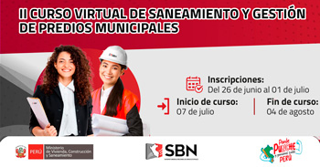 Curso online gratis sobre "Saneamiento y Gestión de Predios Municipales" de la SBS