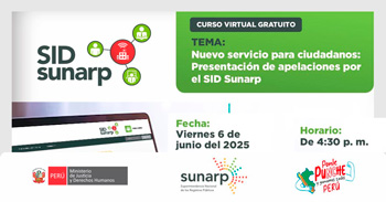 Curso online gratis "Nuevo servicio para ciudadanos: presentación de apelaciones por el  SID Sunarp" 