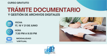 Curso online gratis "Trámite Documentario y Gestión de Archivos Digitales" de la DRTPE -Tumbes