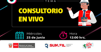 Evento online gratis "Consultorio en Vivo"  de la SUNAFIL