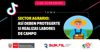 Evento online gratis "Sector agrario: así deben protegerte si realizas labores de campo"  de la SUNAFIL