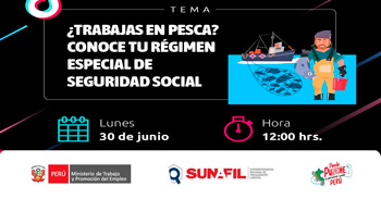  Evento online gratis "¿Trabajas en pesca? Conoce tu régimen especial de seguridad social"  de la SUNAFIL