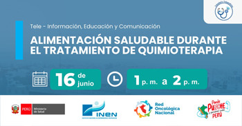 Capacitación online gratis sobre La "Alimentación Saludable durante el tratamiento de Quimioterapia" del INEN