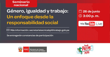 Seminario nacional gratuito "Género, igualdad y trabajo: Un enfoque desde la responsabilidad social" 