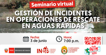 Seminario online "Gestión de incidentes en operaciones de rescate en aguas rápidas"  del INBP