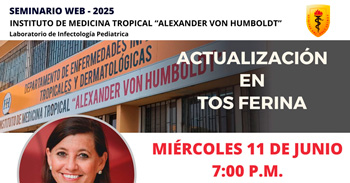 Seminario online gratis "Actualización en Tos Ferina" de la UPCH