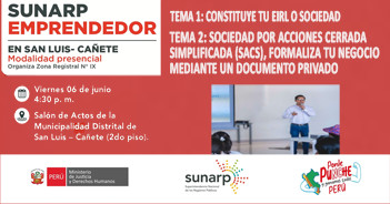 Sunarp Emprendedor "Constituye tu EIRL o Sociedad por acciones cerrada simplificada (SACS)"