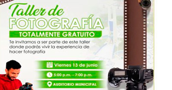 Taller presencial gratis  "Fotografía" de la Municipalidad de Jesús María