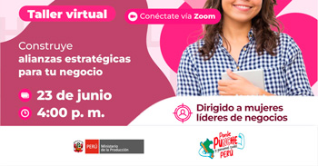  Taller  online "Construye alianzas estratégicas para tu negocio" de PRODUCE