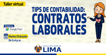 Taller online gratis "Tips de Contabilidad: Contratos Laborales"  del Desarrollo Económico MML