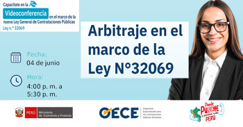 Videoconferencia virtual gratuita ⁠"⁠Arbitraje en el marco de la Ley N.º 32069"  del OSCE