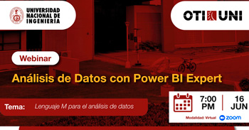  Webinar online "Análisis de Datos con Power BI Expert" de la UNI