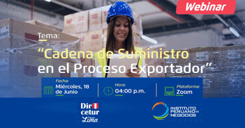 Webinar online "Cadena de Suministro en el Proceso Exportador" de la Dircetur Lima
