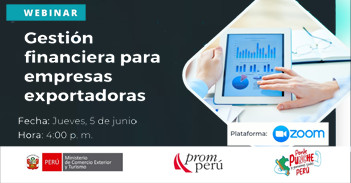 Webinar online "Gestión financiera para empresas exportadoras" del Mincetur