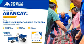   Capacitación presencial gratis "Barras corrugadas para el armado de escaleras" de Aceros Arequipa