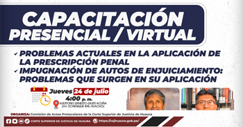 Capacitación "Problemas en la Aplicación de la Prescripción Penal e Impugnación de Autos de Enjuiciamiento"