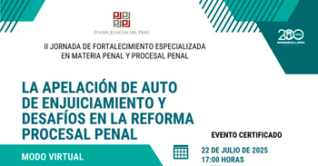  Capacitación online "La apelación del auto de enjuiciamiento y los retos de la reforma penal"