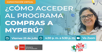 Capacitación online "¿Cómo acceder al programa compras a Myperú?" de PRODUCE