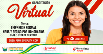  Capacitación online "Emprende Formal: NRUS y Recibo por Honorarios para el Éxito de tu Negocio"