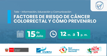 Capacitación online "Factores de riesgo de cáncer colorrectal y cómo prevenirlo." del INEN