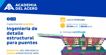   Capacitación virtual gratuita "Ingeniería de detalle estructural para puentes" de Aceros Arequipa