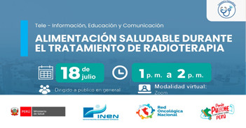 Capacitación online gratis "Alimentación saludable durante el tratamiento de radioterapia" del INEN