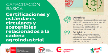  Capacitación online gratis Certificaciones y estándares circulares y sostenibles relacionados a la cadena agroindustrial