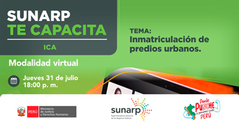  Capacitación online gratis "Inmatriculación de predios urbanos" de la SUNARP