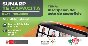  Capacitación online gratis "Inscripción del acto de superficie" de la SUNARP