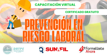  Capacitación online gratis "Prevención en Riesgo Laboral" de la DRTPE Loreto