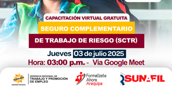  Capacitación online gratis "Seguro Complementario de Trabajo de Riesgo (SCTR)" 