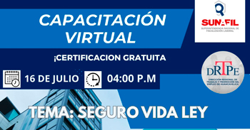  Capacitación online gratis "Seguro vida ley" de la Drtpe Huancavelica